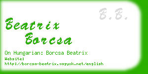 beatrix borcsa business card